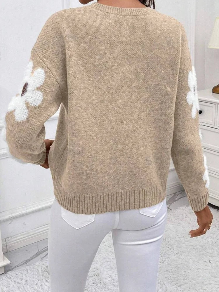 Umaya - Sweater met bloemenprint en ronde hals