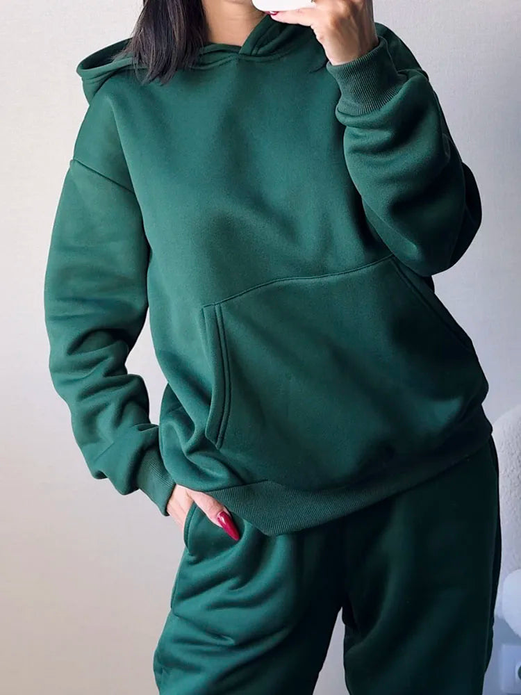 Perenna - Knusse Winter Fleece Sweat Suit Set voor Vrouwen