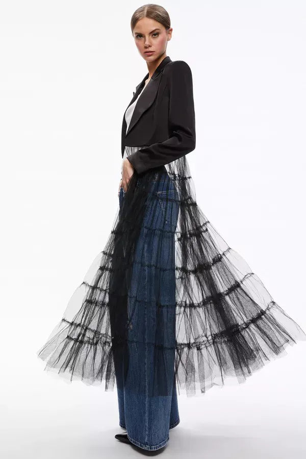 PAULINE - Dames Candy Lange Tule Blazer