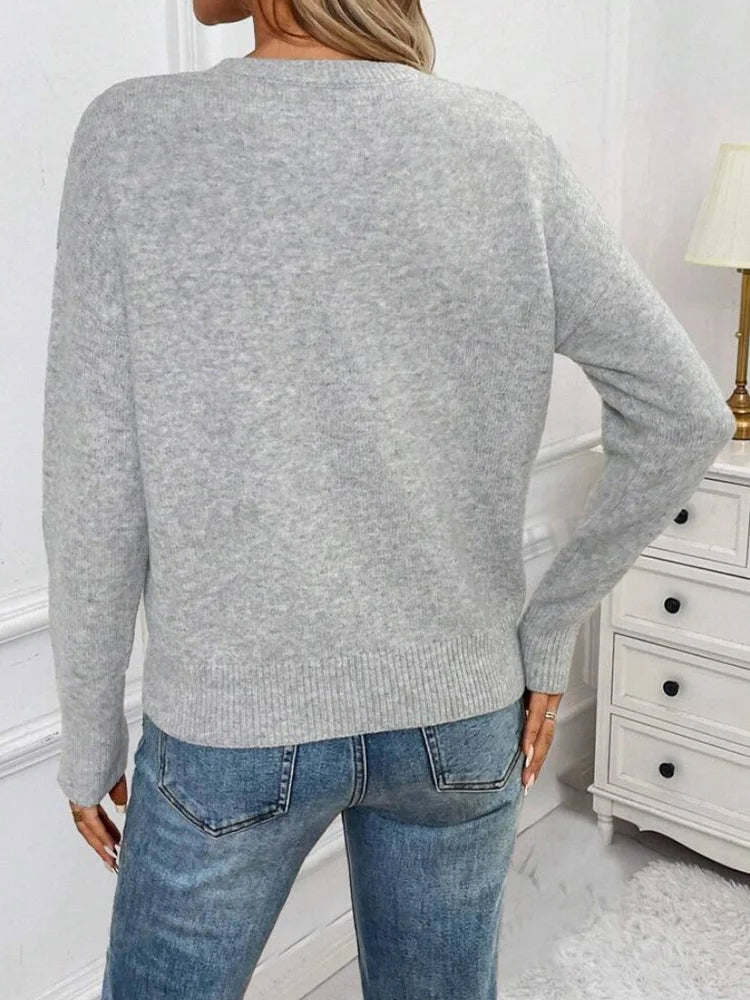 Umaya - Sweater met bloemenprint en ronde hals