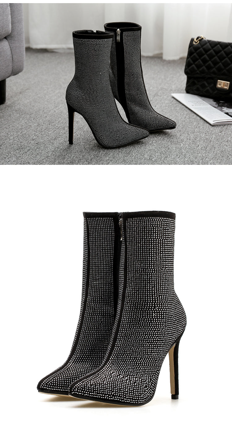 Amte - Vrouwen Lente Kristal Rhinestone Enkellaarsjes