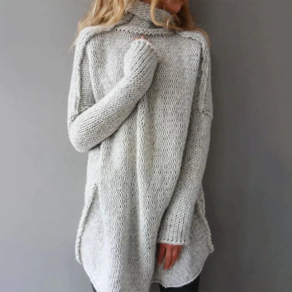 ALEXIS - Grijze oversized coltrui
