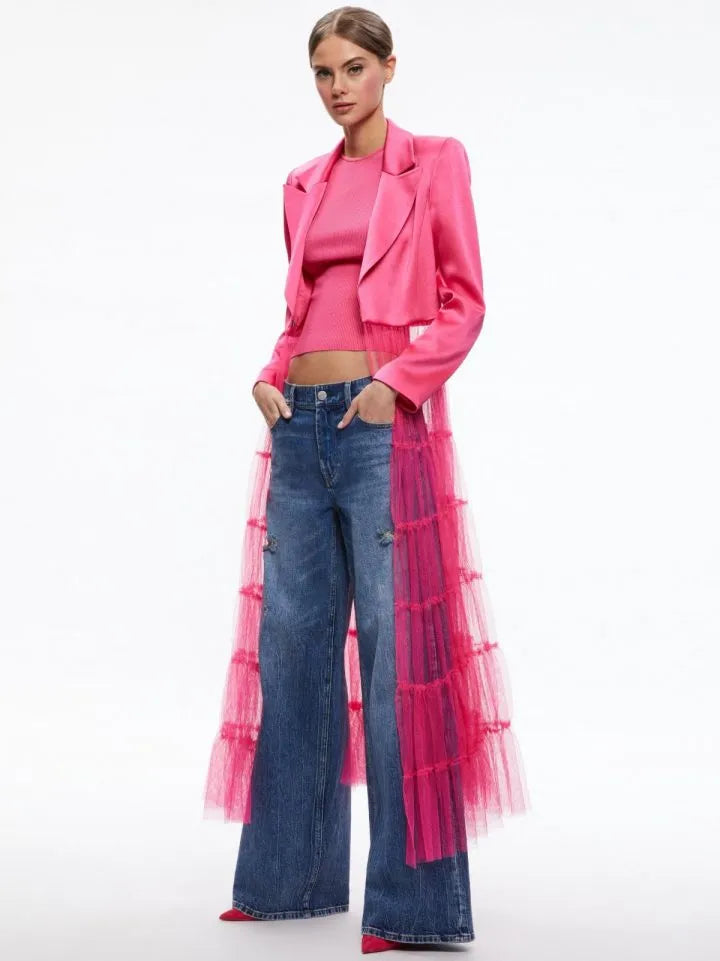 PAULINE - Dames Candy Lange Tule Blazer