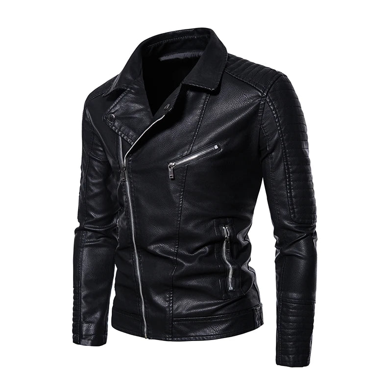 CAROLUS - Heren waterdichte Slim Fit Casual Motorfiets Leren Jack