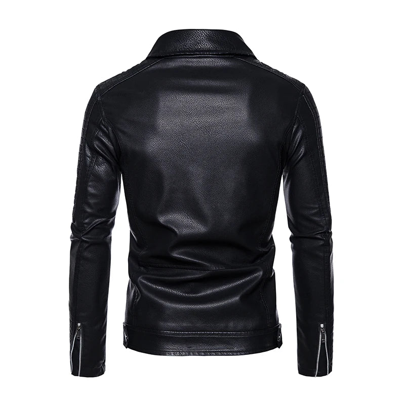 CAROLUS - Heren waterdichte Slim Fit Casual Motorfiets Leren Jack