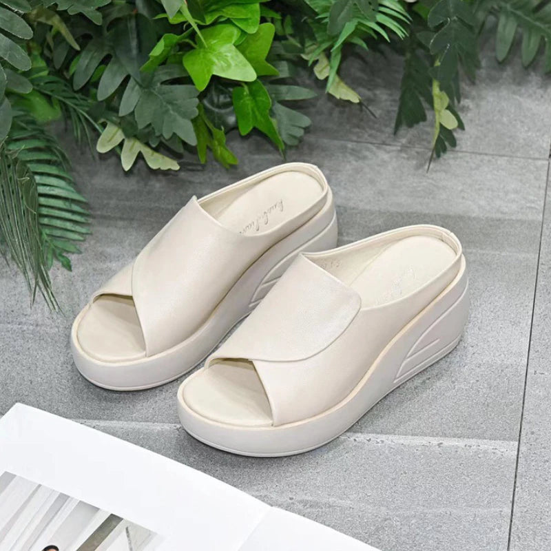 SUZANNE - Strandslippers met platform voor dames