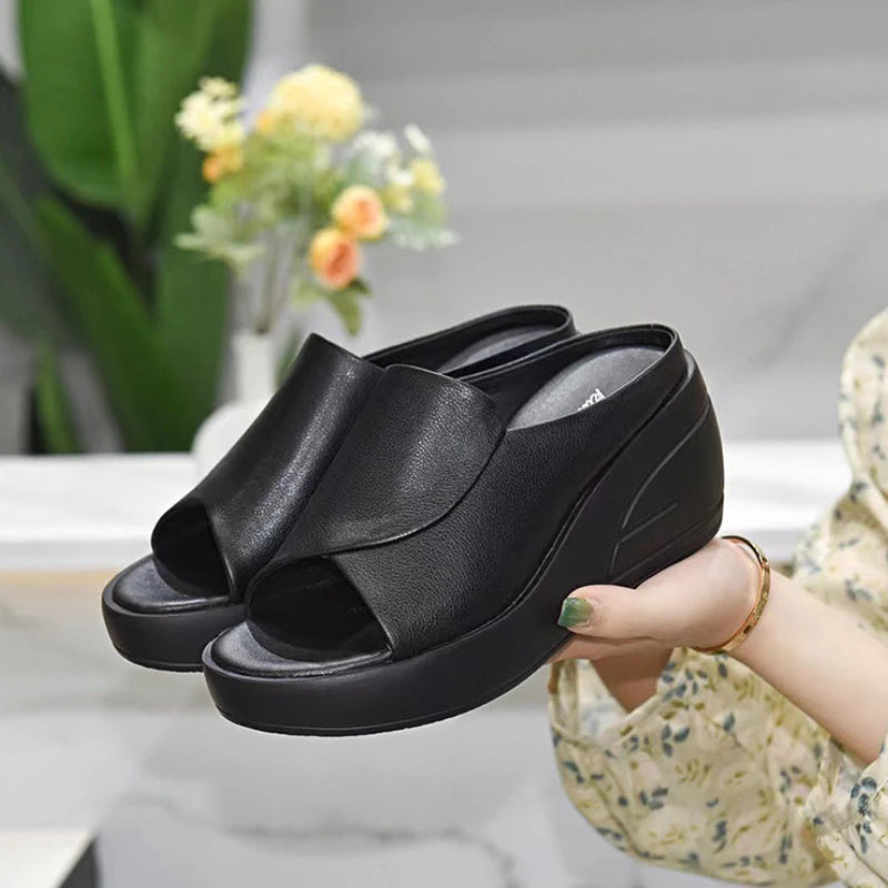 SUZANNE - Strandslippers met platform voor dames