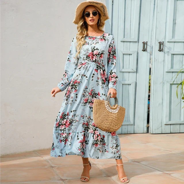 MALIN - Bohemian maxi-jurk