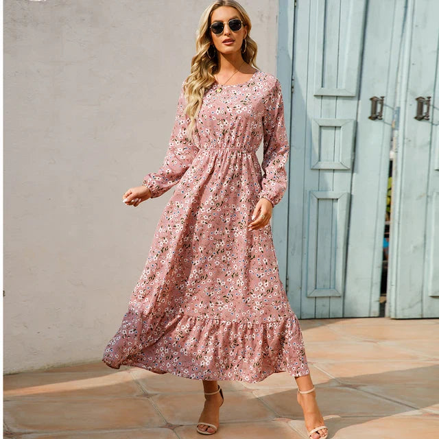 MALIN - Bohemian maxi-jurk