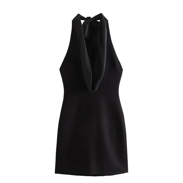 Christina - Dames Jurk met Splicing: Mouwloos, V-hals, A-lijn, Kort Jurkje