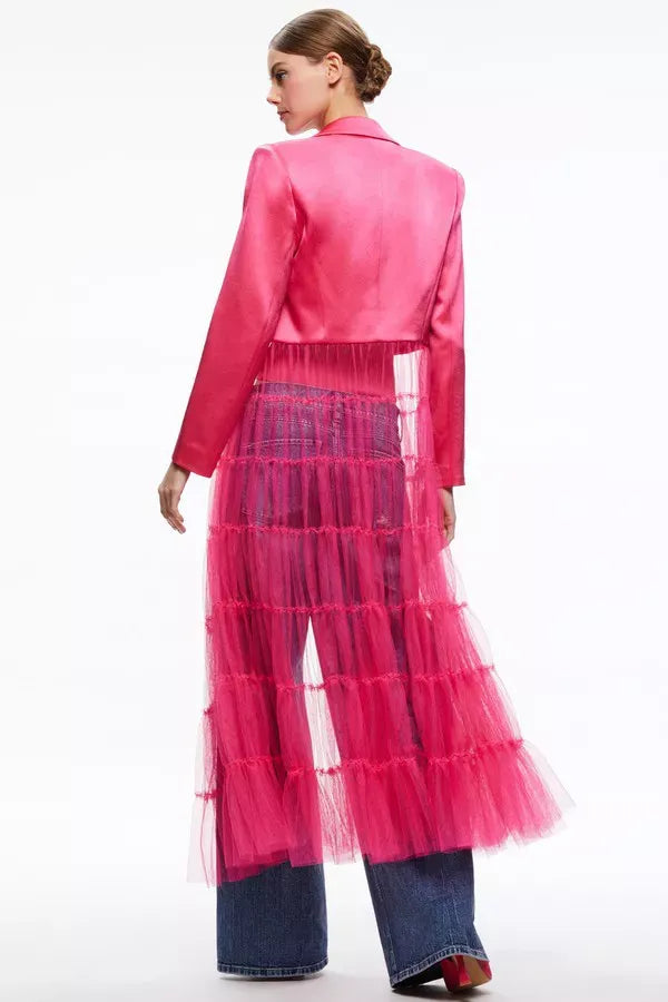 PAULINE - Dames Candy Lange Tule Blazer