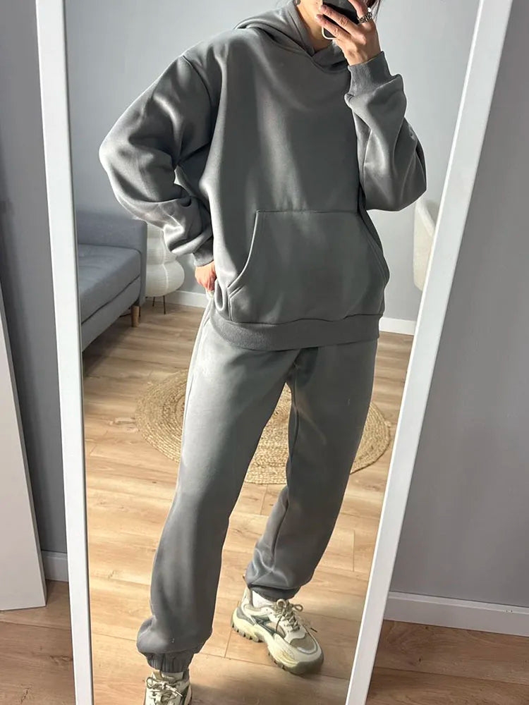Perenna - Knusse Winter Fleece Sweat Suit Set voor Vrouwen