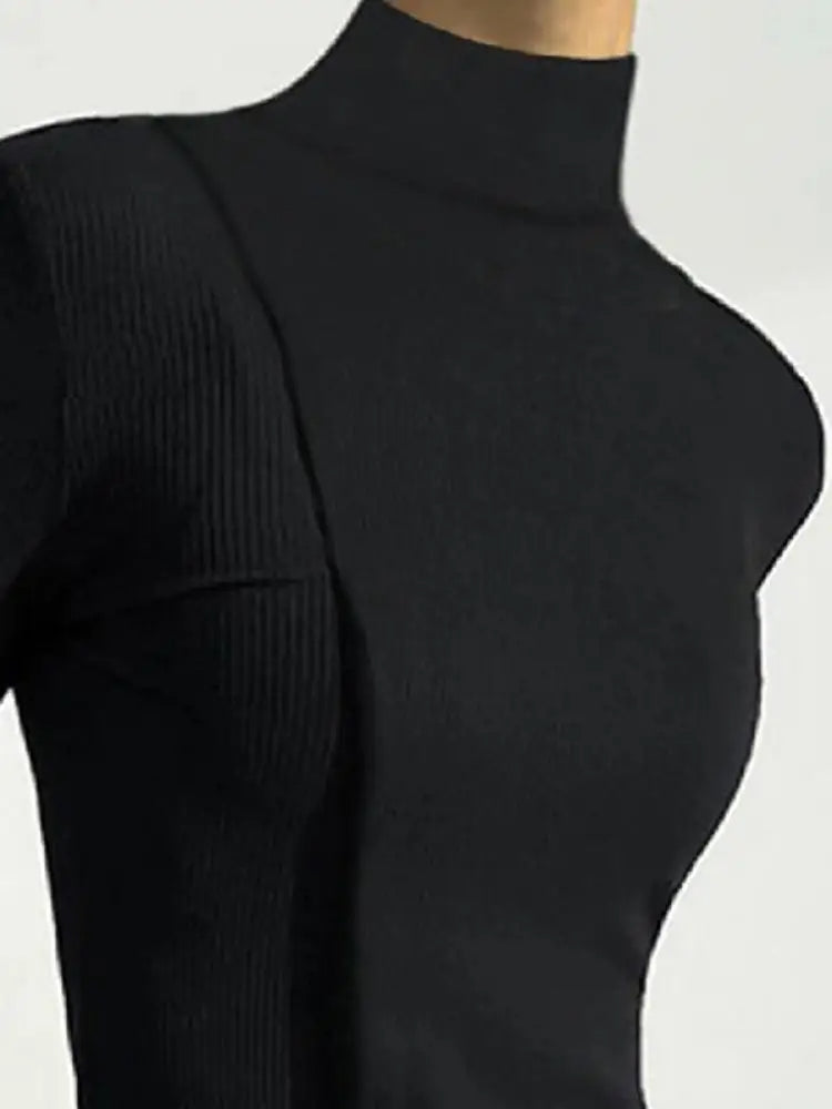 Imke - 2024 Dames Trendy Hoge Hals Casual Top Met Lange Mouwen