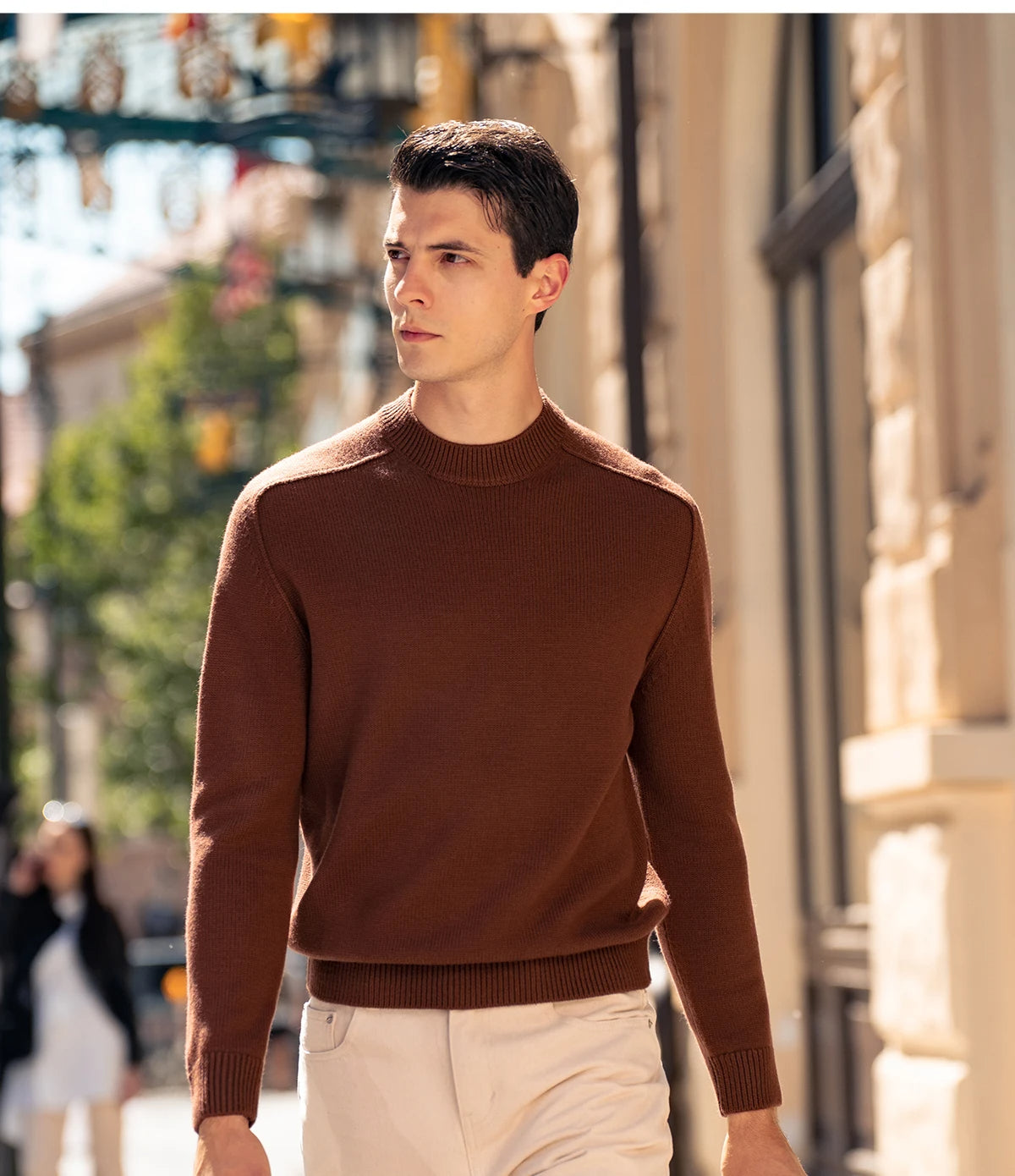 Jethro - Luxe kasjmier semi-turtleneck trui voor mannen
