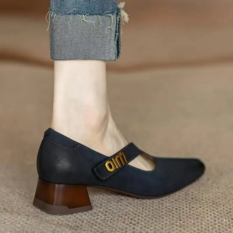Jessalyn - Stijlvolle Oxford damesschoenen met middelhoge hakken