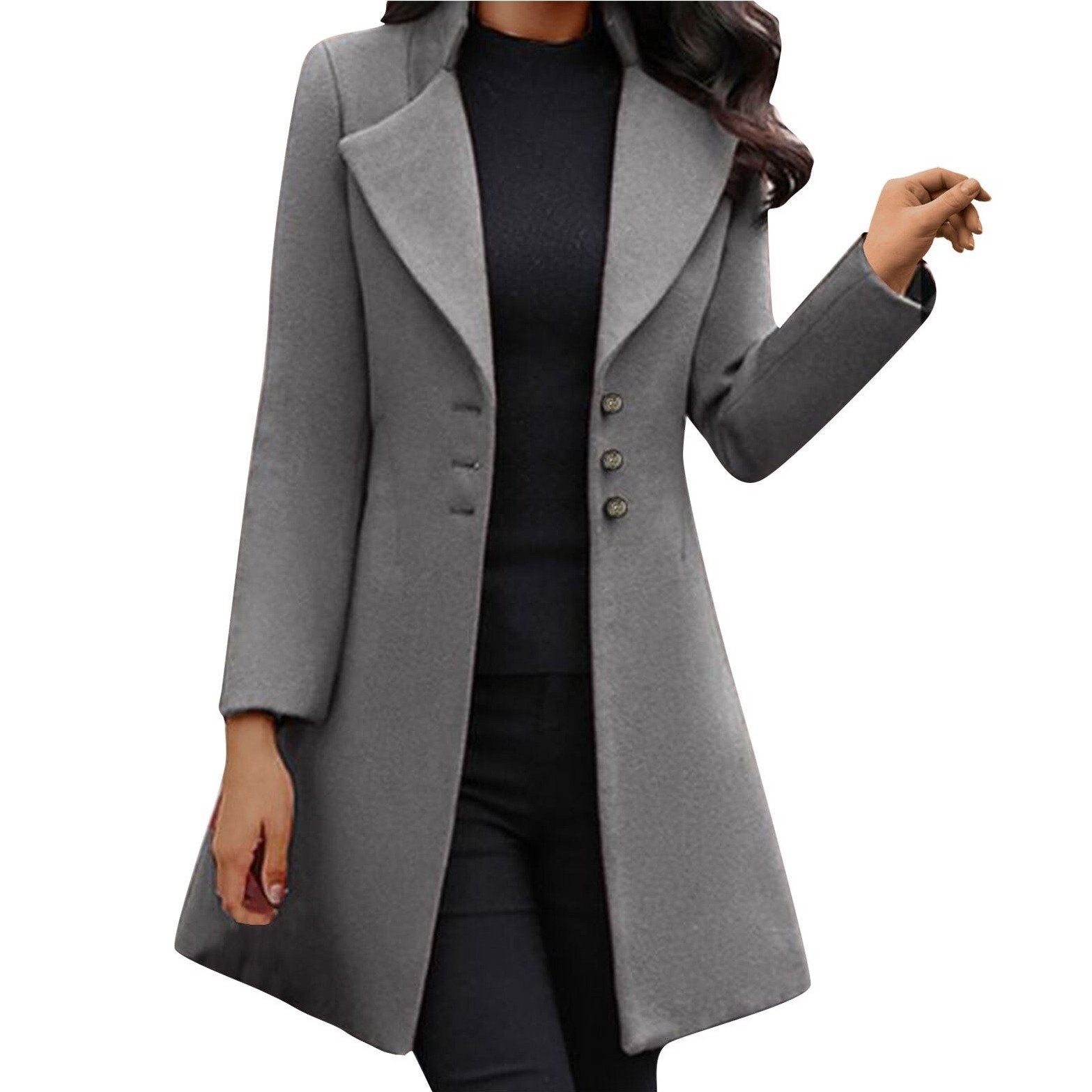 SARAH - Elegante Italiaanse Wollen Jas - Dames Winterjas met Lange Mouwen