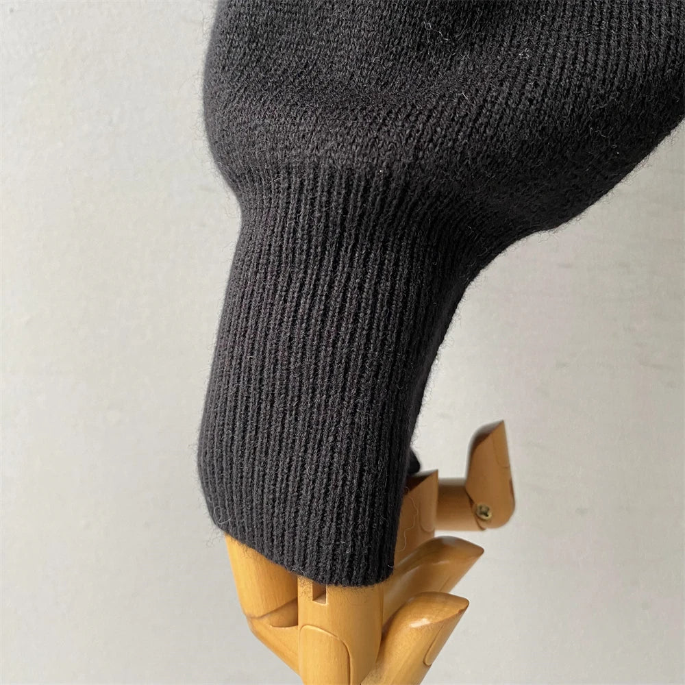 Clementine - Brooklyn gebreide trui en broek met kraag van echt vossenbont
