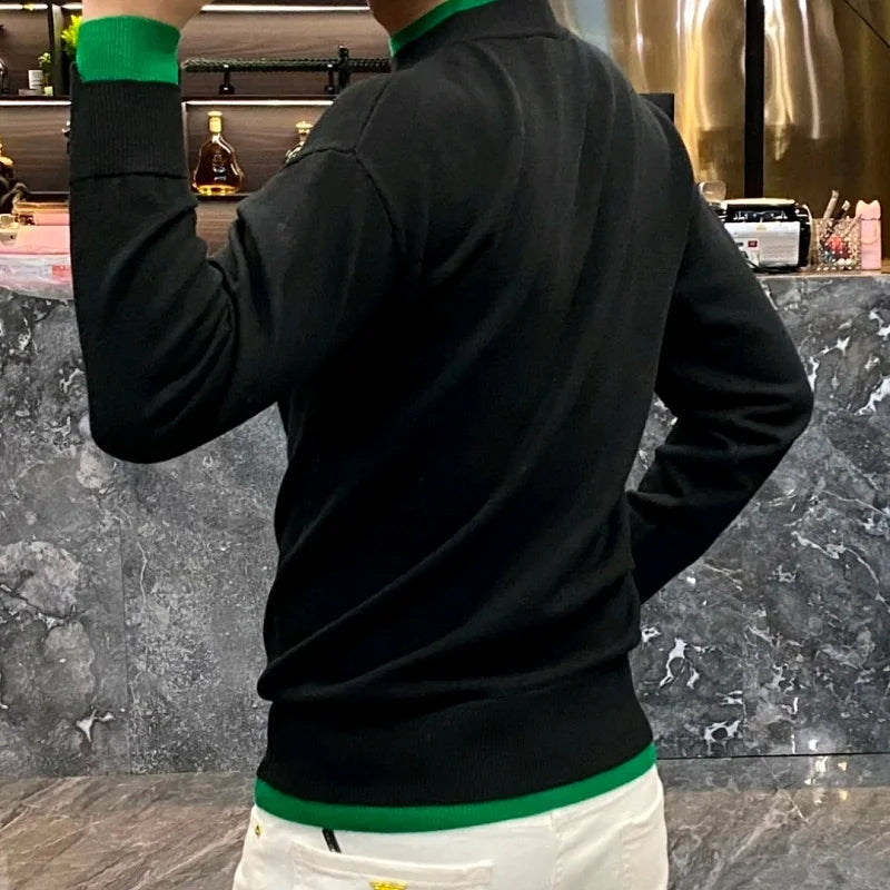 Nakamoto - Heren Slim Fit Contrast Crew Hals Pullover