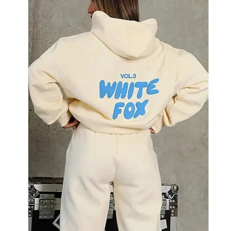 Mitsuye - Stijlvol Gedrukt Wollen Letter Tweedelig Sportief Outfit met Grof Geruite Broek