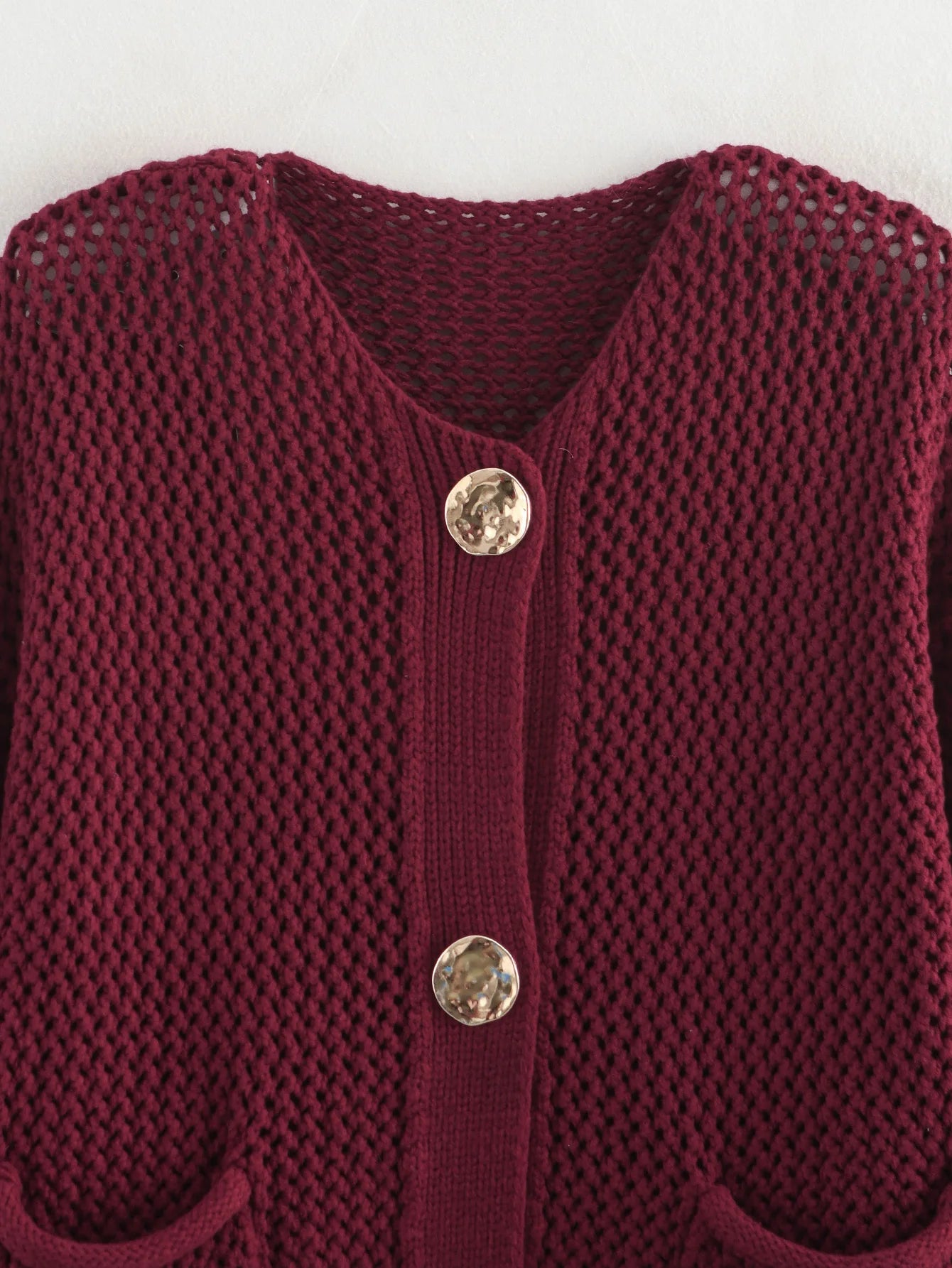 Nara - Oversized effen bordeaux trui voor dames
