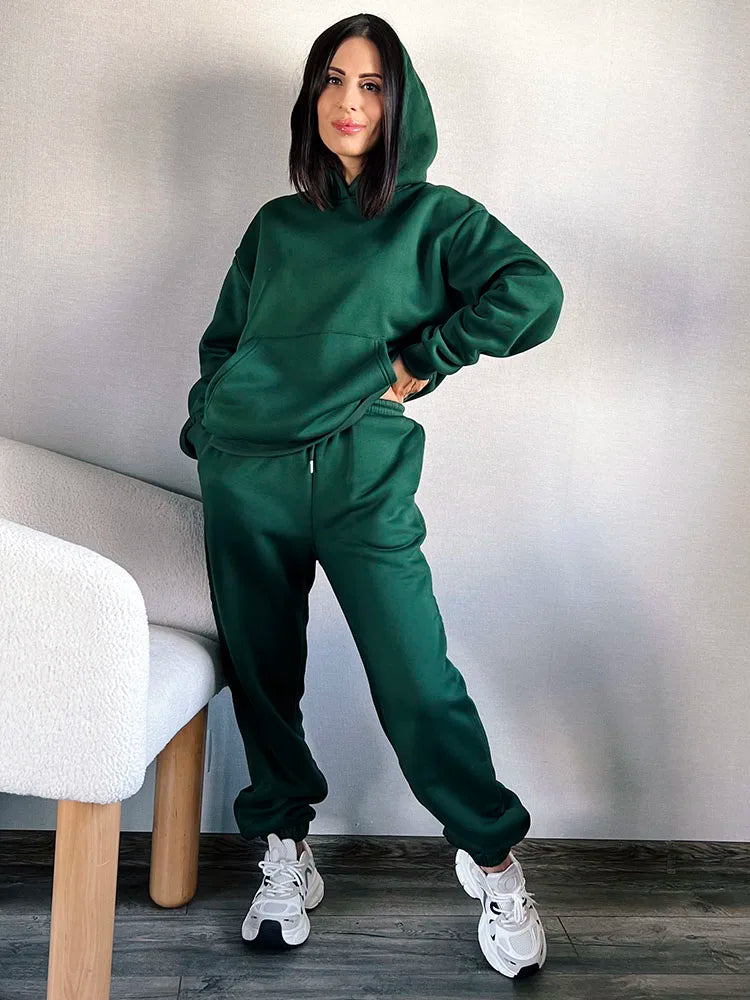 Perenna - Knusse Winter Fleece Sweat Suit Set voor Vrouwen