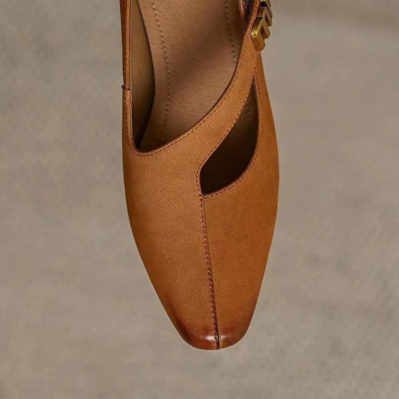 Jessalyn - Stijlvolle Oxford damesschoenen met middelhoge hakken