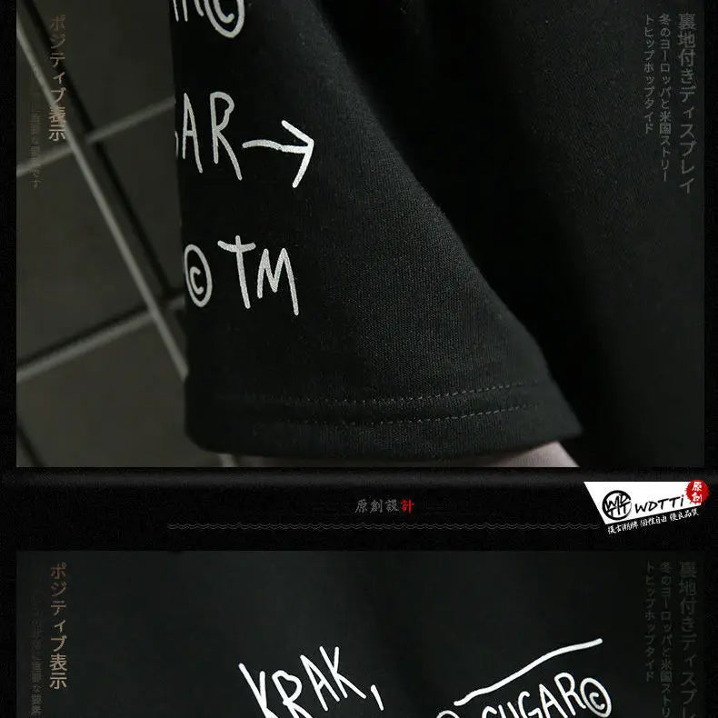 Simeon - Mock Tweedelig Sweatshirt met Koreaanse Hip Hop print