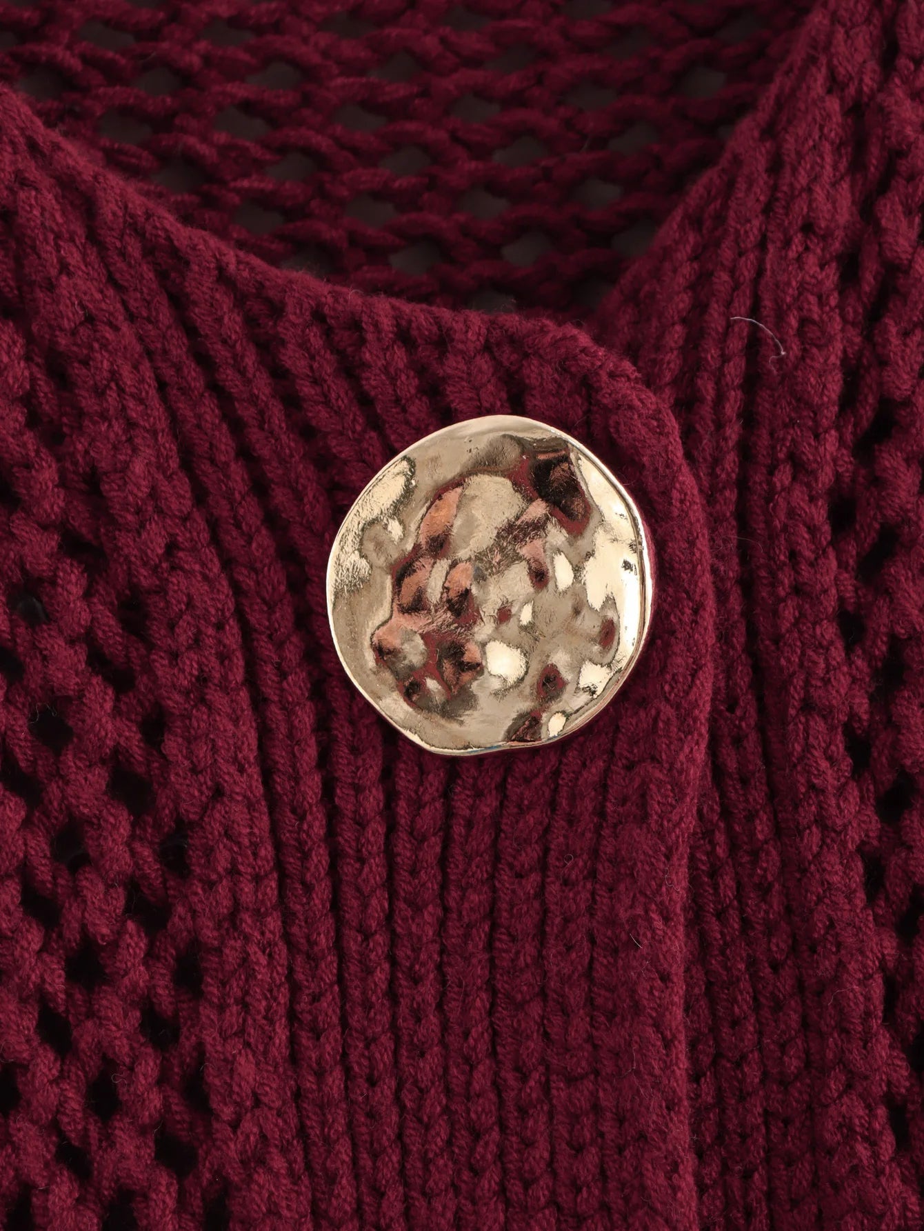 Nara - Oversized effen bordeaux trui voor dames