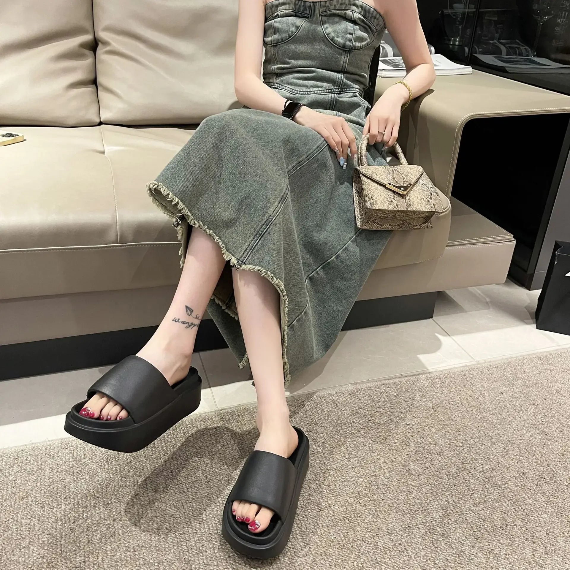 YVETTE - Antislip Verhoogde Platform EVA Slippers voor Vrouwen