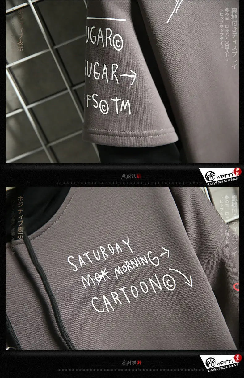 Simeon - Mock Tweedelig Sweatshirt met Koreaanse Hip Hop print