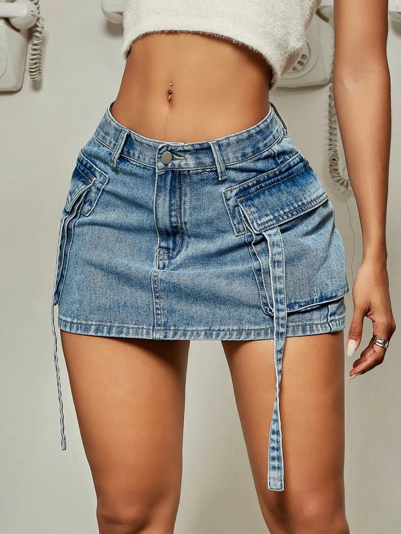 ALLEMANDE - Stijl Denim Mini Rok