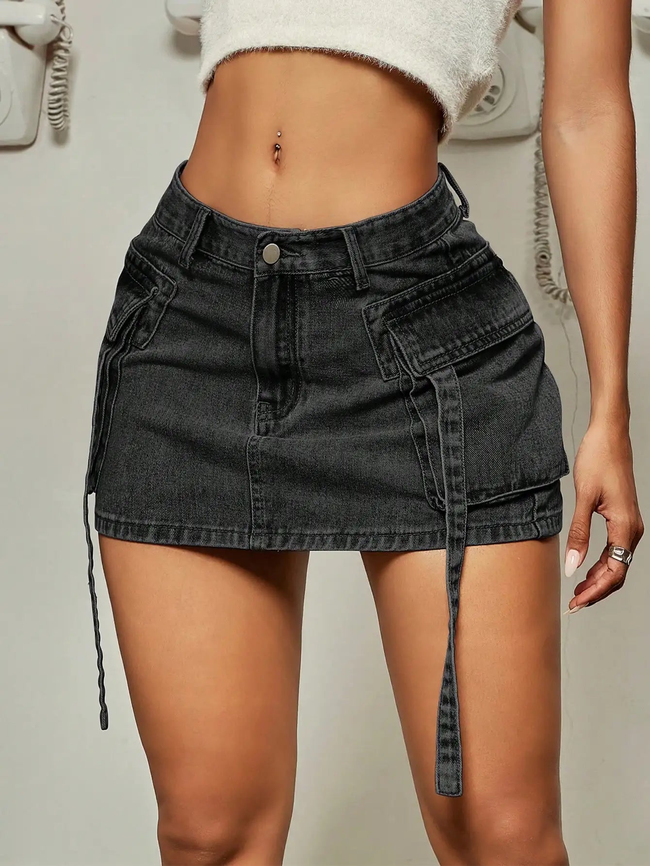 ALLEMANDE - Stijl Denim Mini Rok