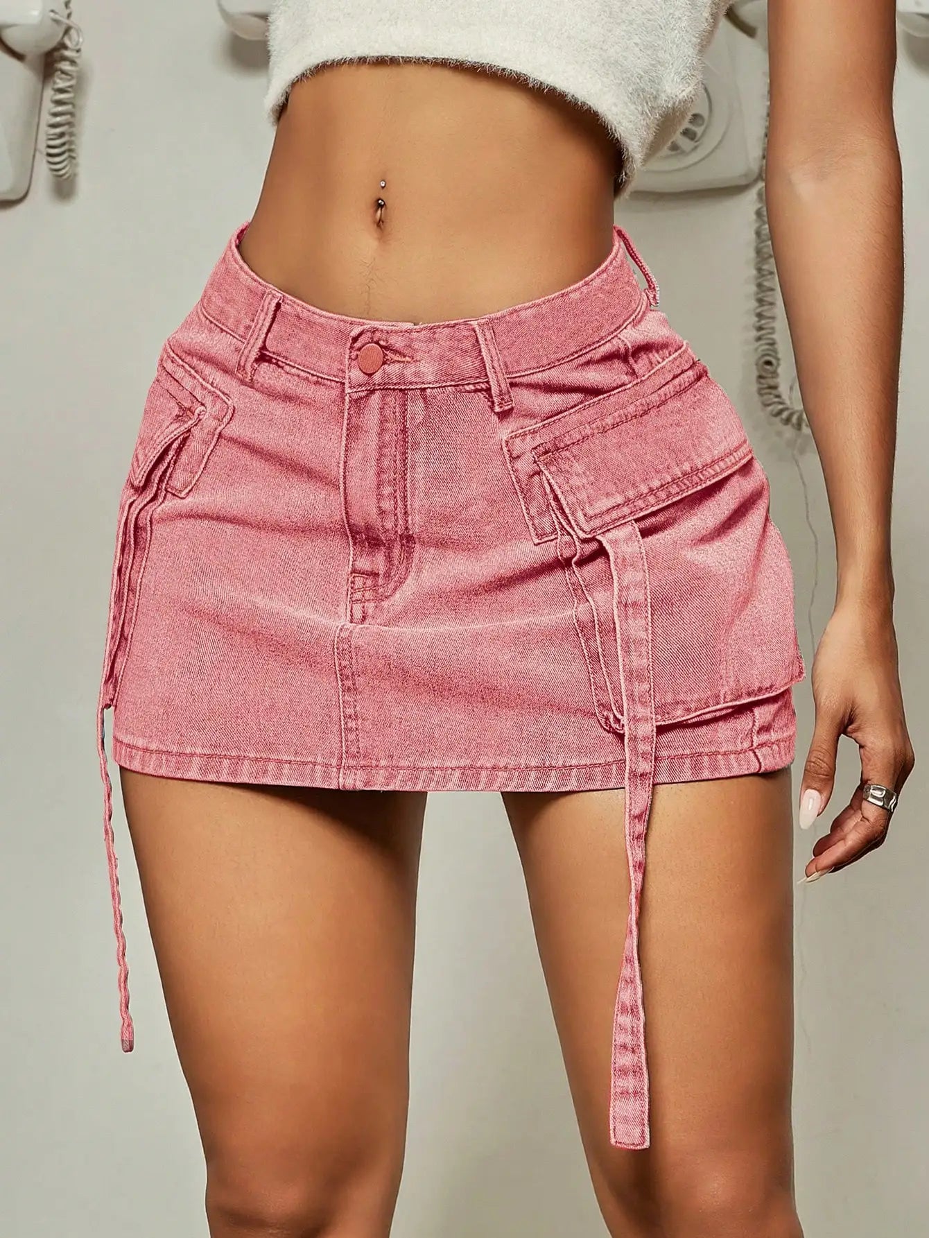 ALLEMANDE - Stijl Denim Mini Rok