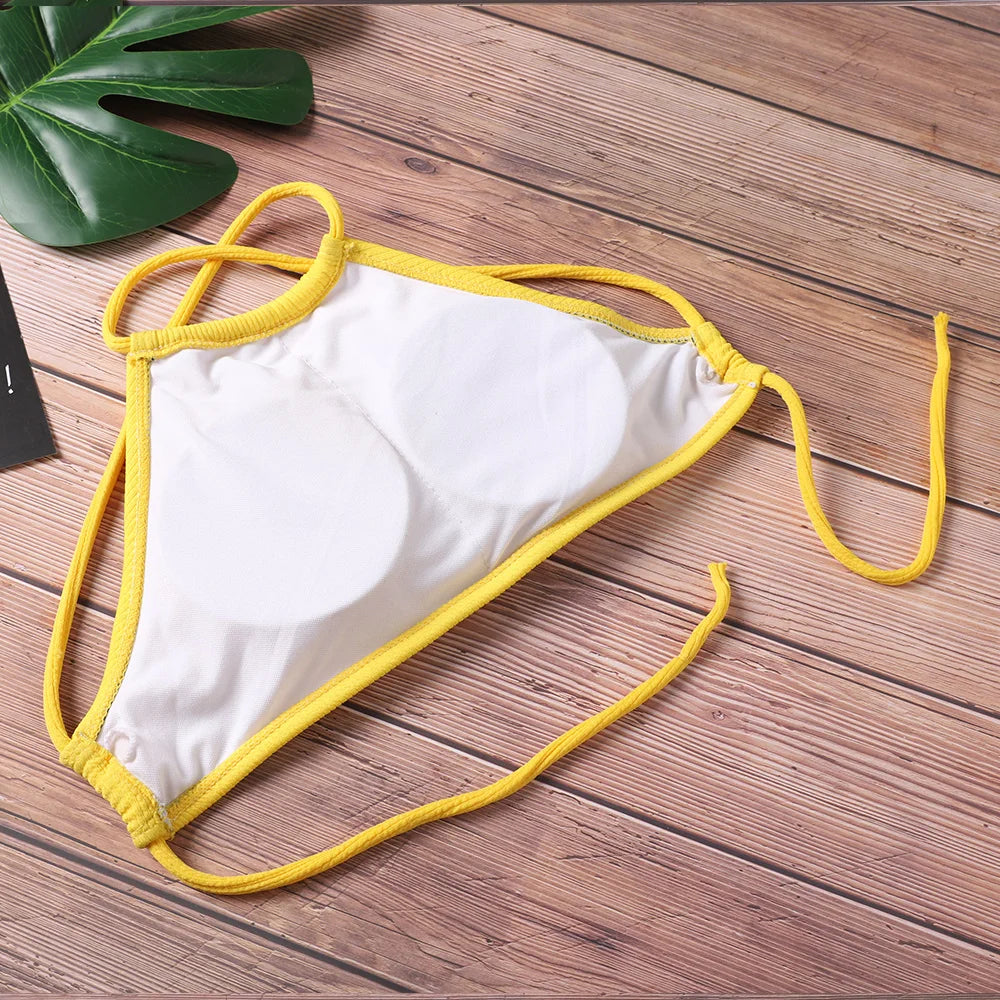 GERARDA - Dames Bikini Set met hoge taille en push-up effect - Effen polyester materiaal met draadloze ondersteuning