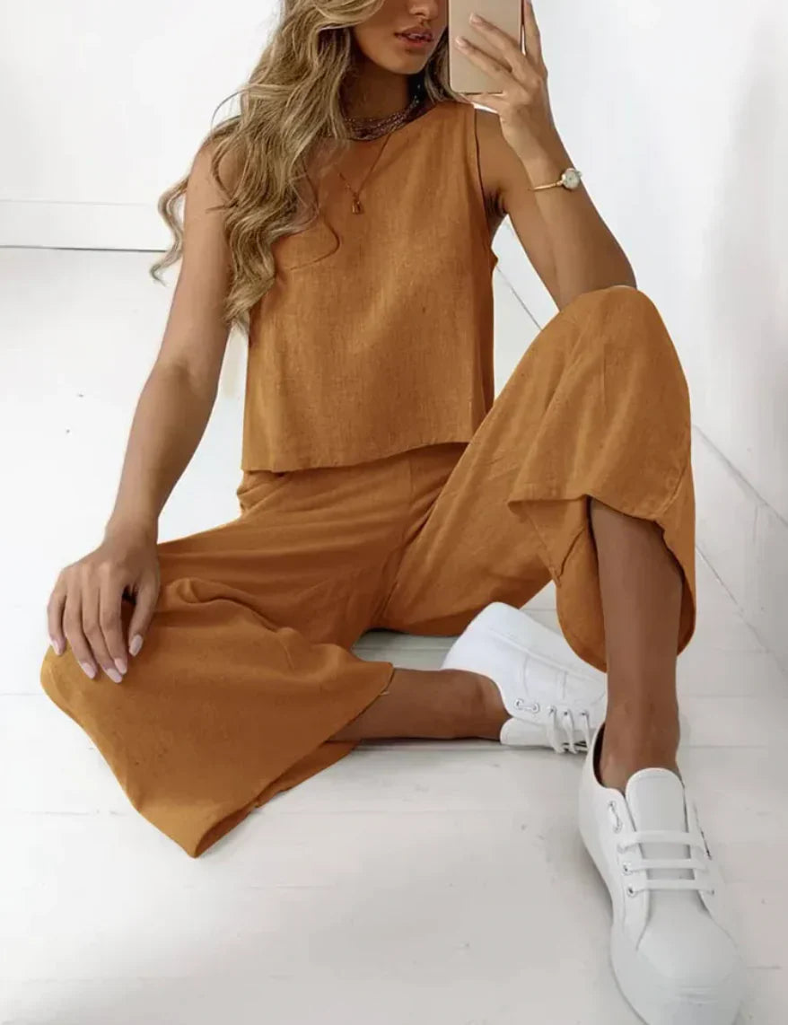 JUTTA - Elegante tweedelige linnenset