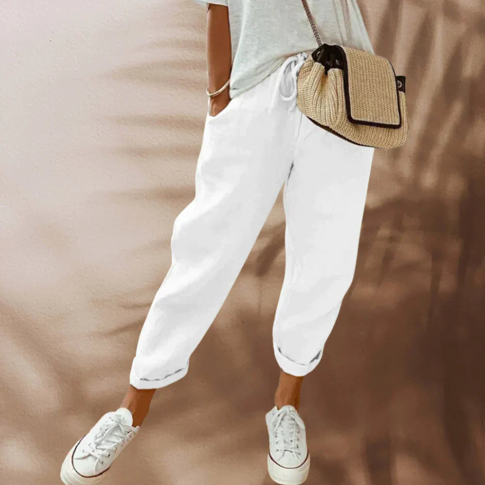 LIESA - Casual en stijlvolle linnen broek