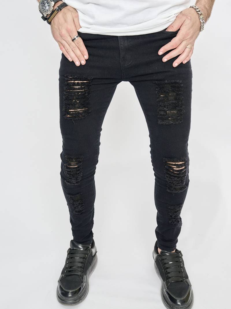 LENNART - Heren Skinny Jeans met Scheuren
