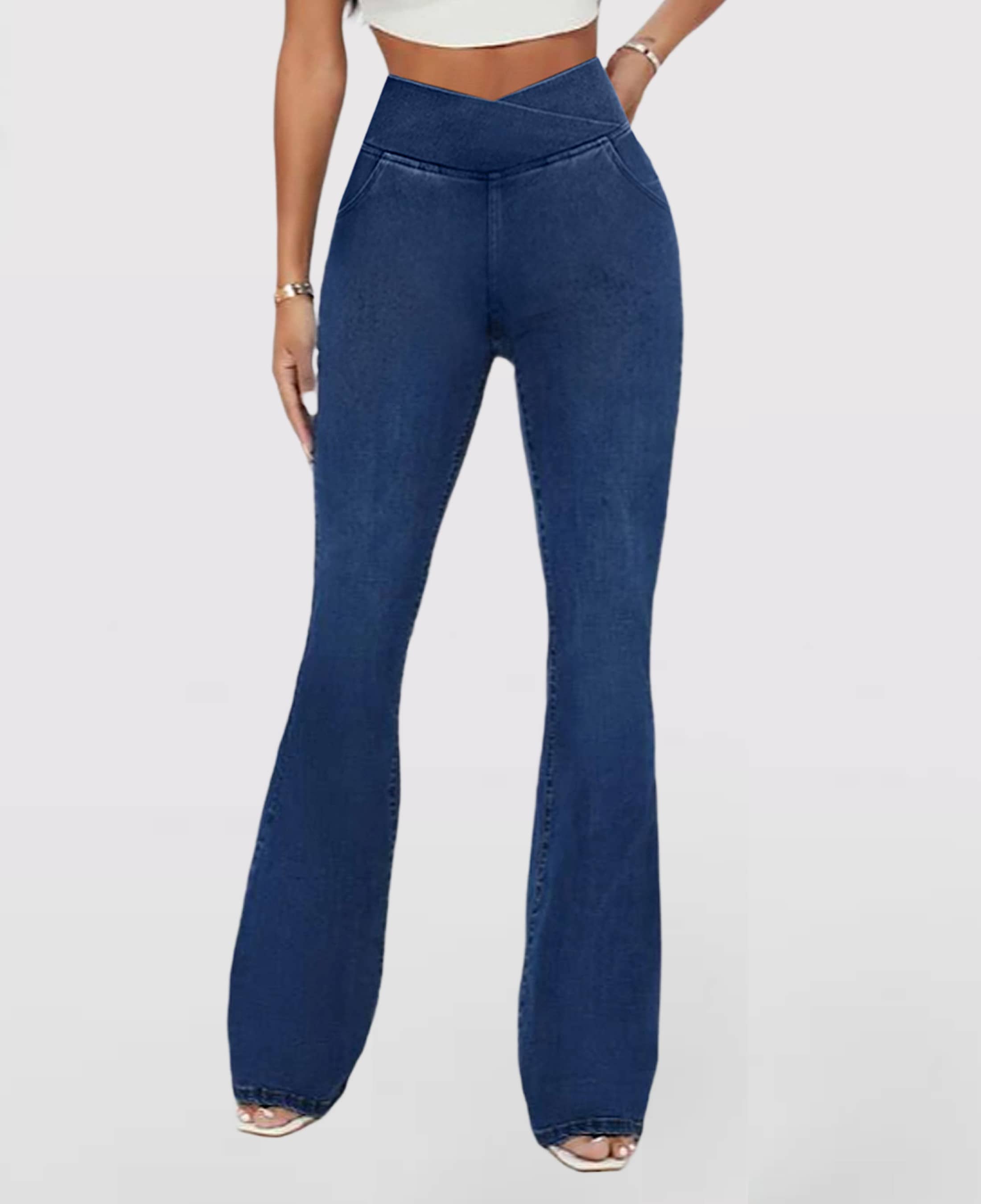CAROLIEN - Dames Hoge Taille Stretchbare Flare Jeans