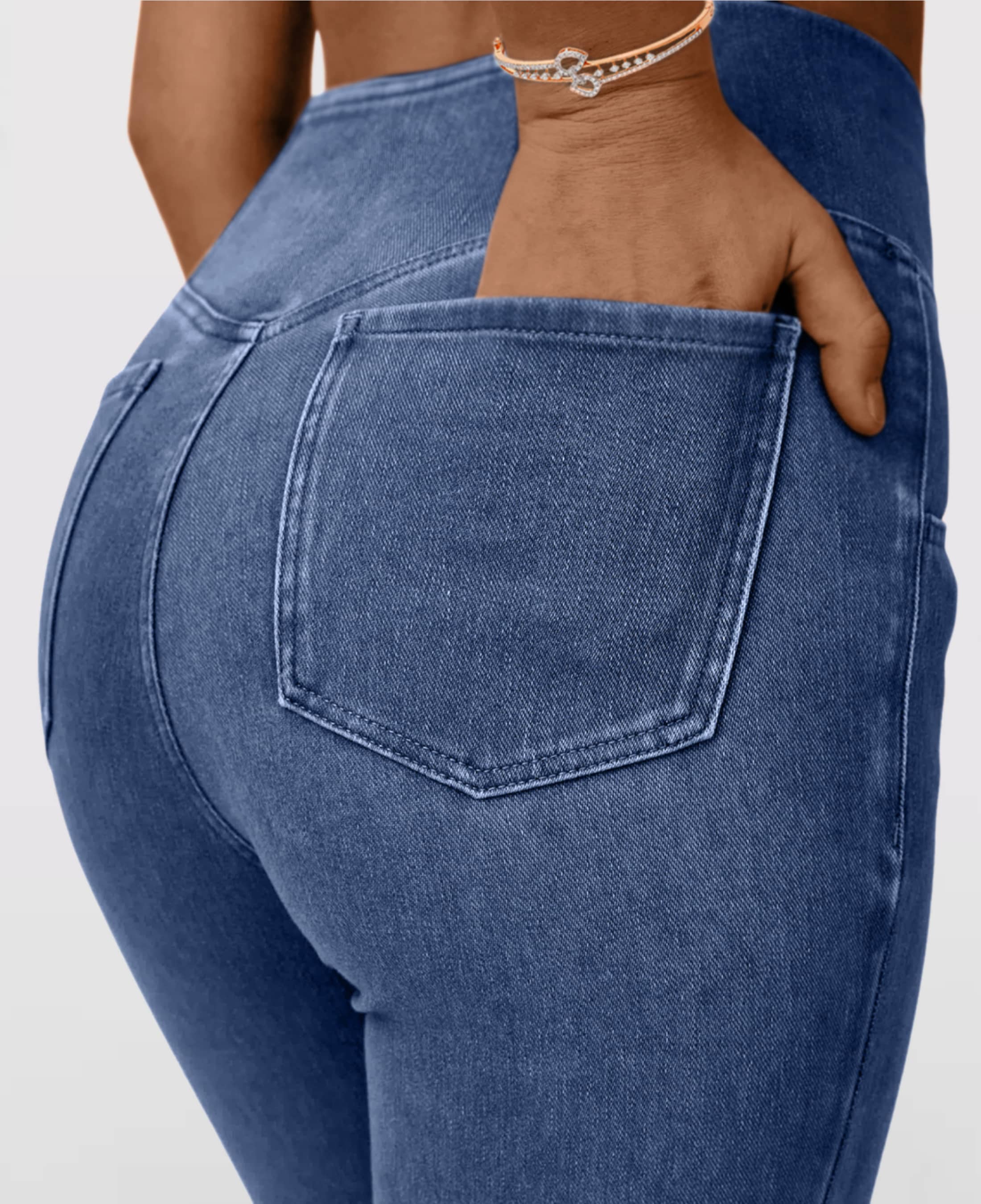 CAROLIEN - Dames Hoge Taille Stretchbare Flare Jeans