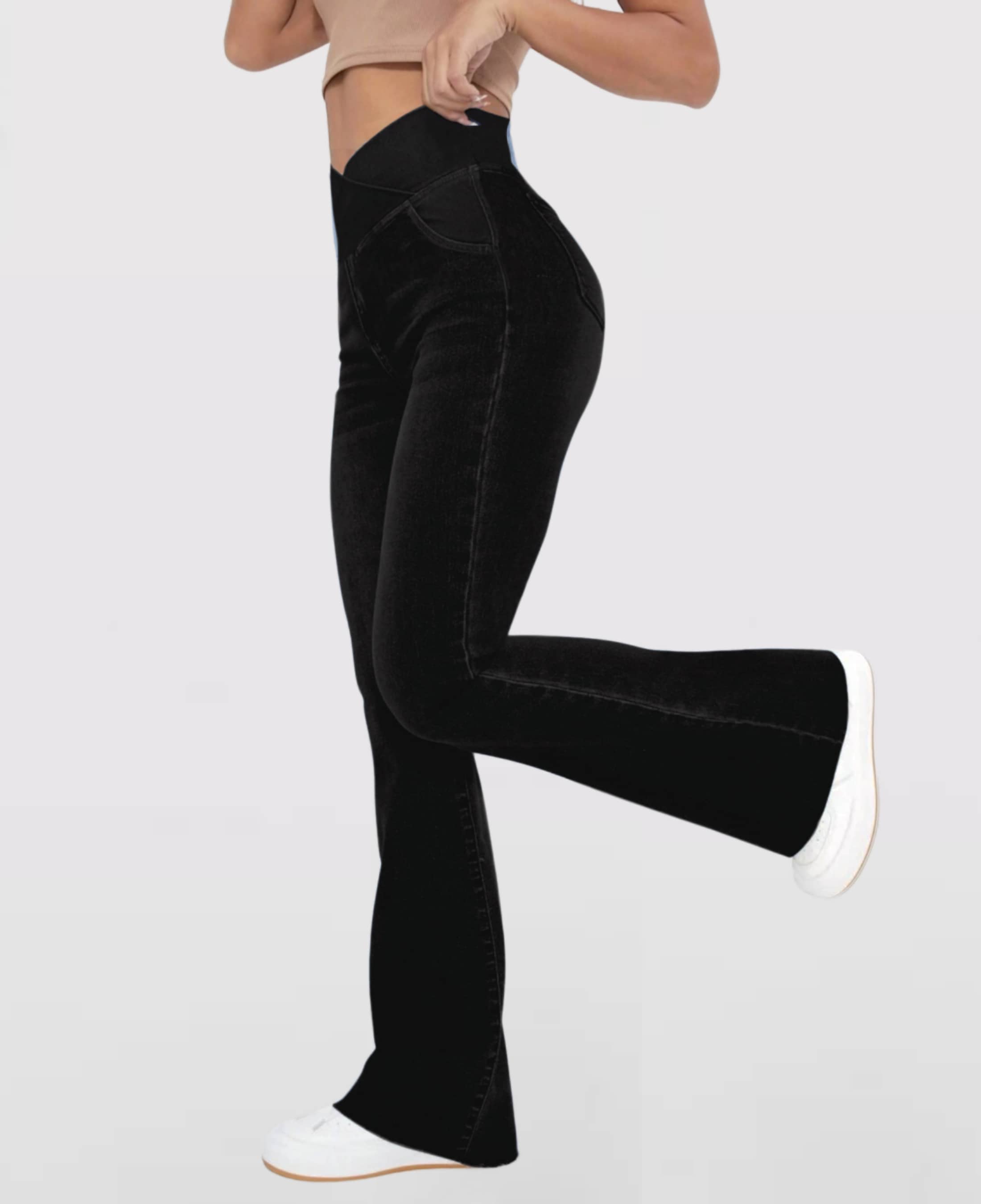 CAROLIEN - Dames Hoge Taille Stretchbare Flare Jeans