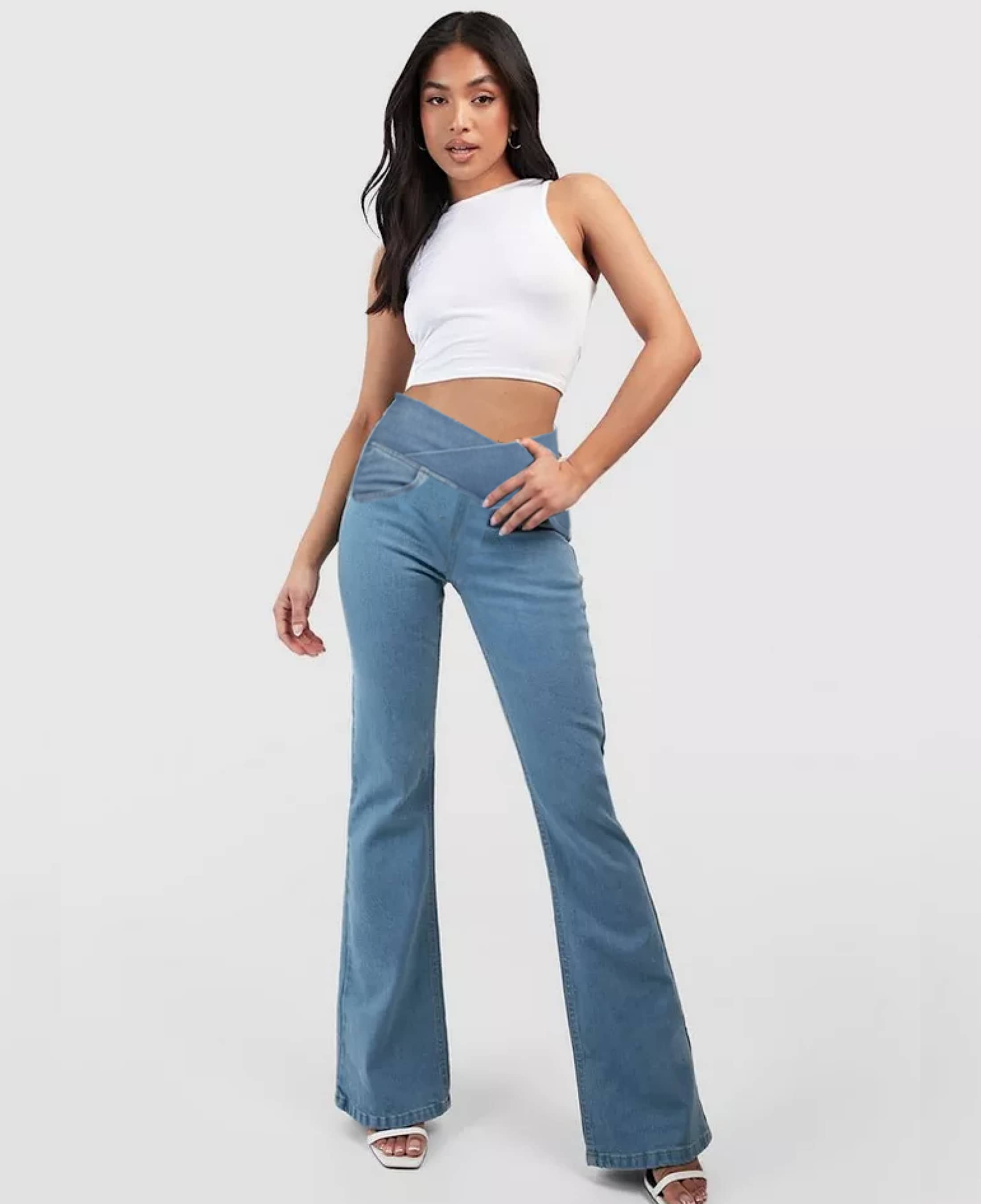 CAROLIEN - Dames Hoge Taille Stretchbare Flare Jeans