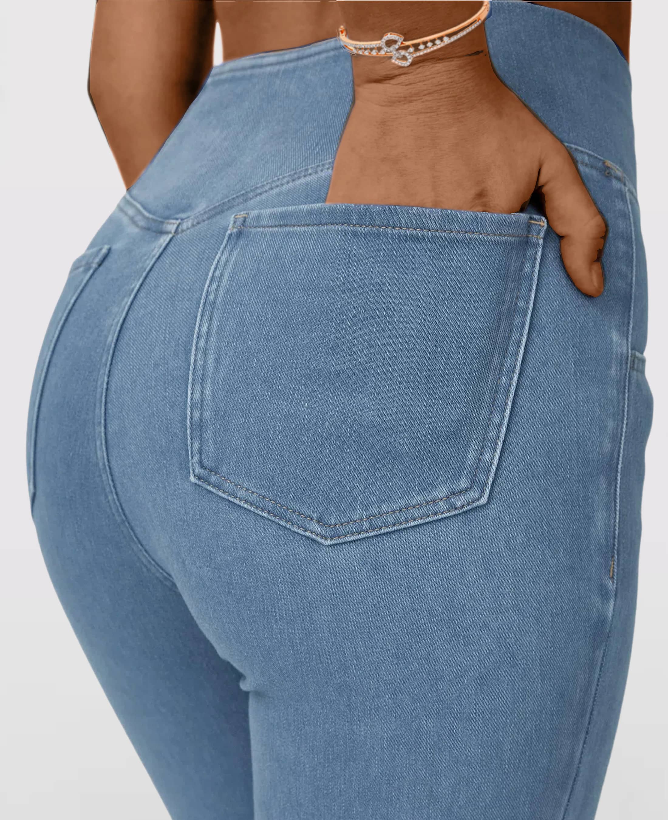 CAROLIEN - Dames Hoge Taille Stretchbare Flare Jeans