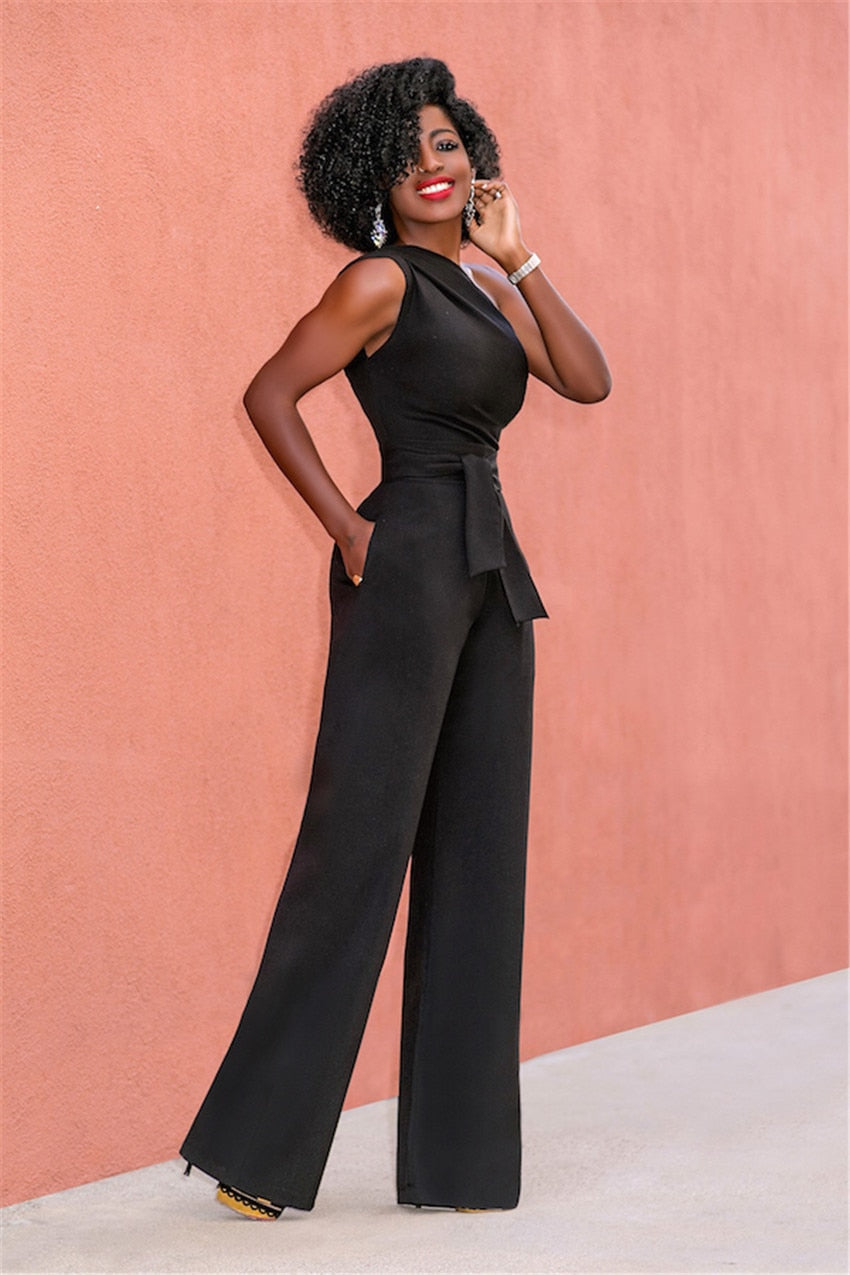 LENA - Sexy jumpsuit met één schouder