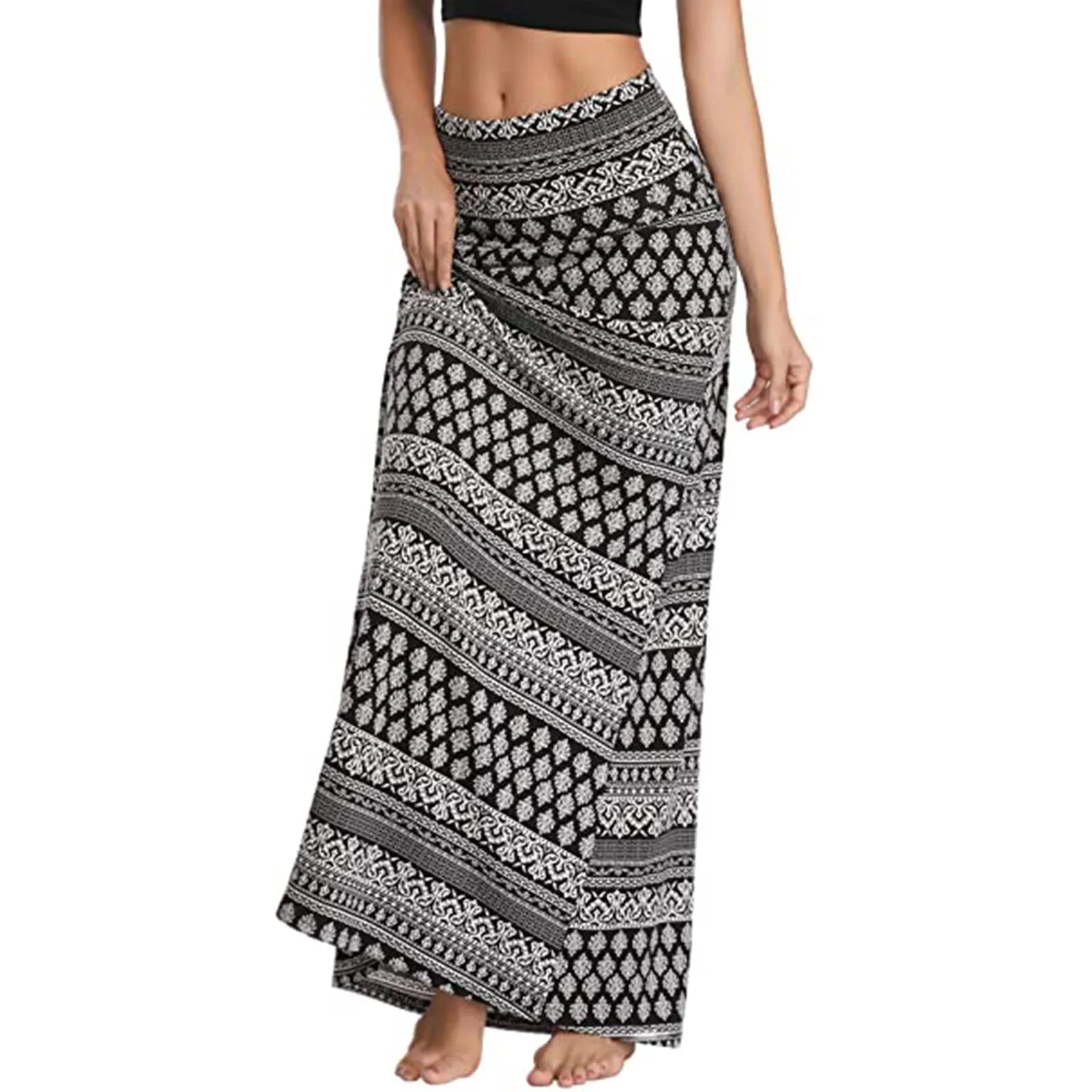 ISOLBE - Bohemian Print Maxi-rok
