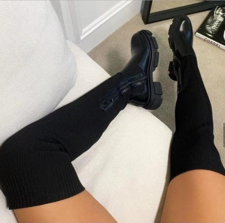 ANNA - Dames over-knee laars met plateau zool