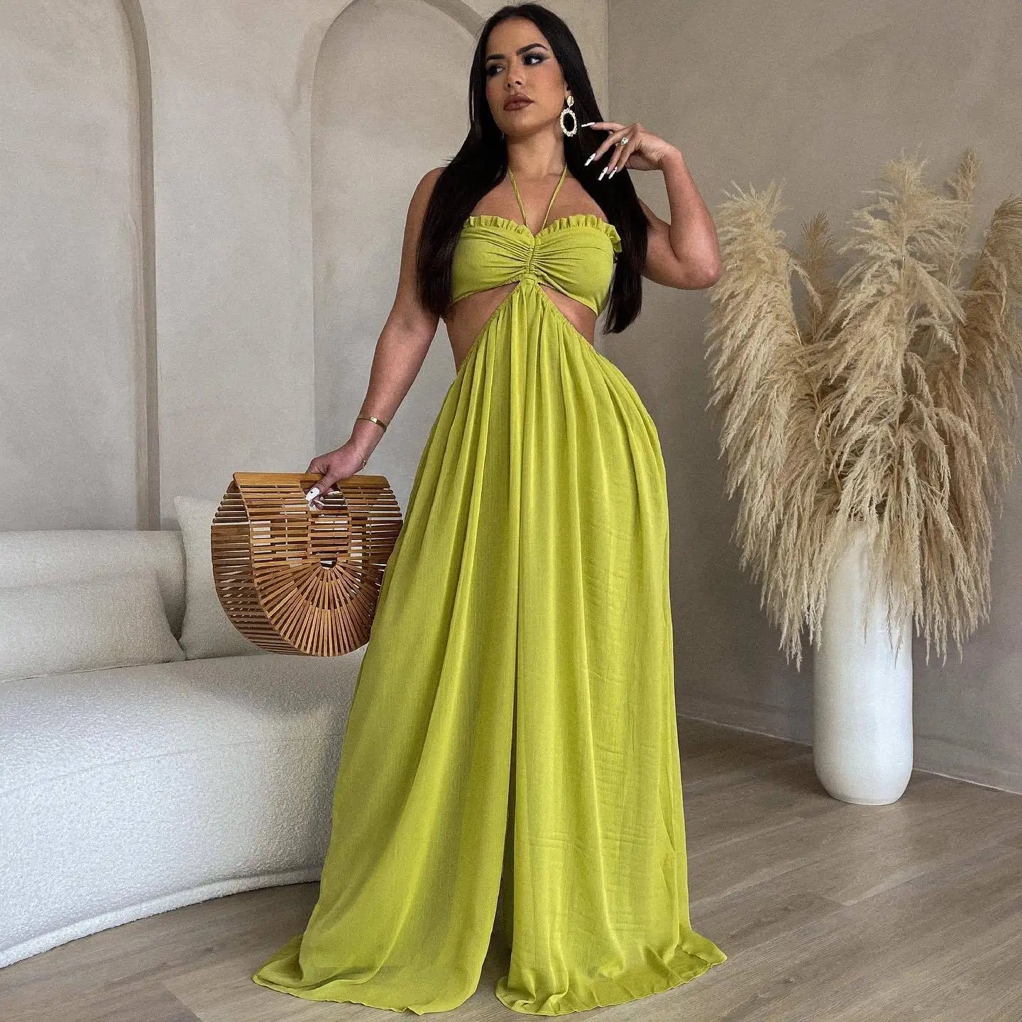 LILY - Elegante Halter Jumpsuit met Blote Rug