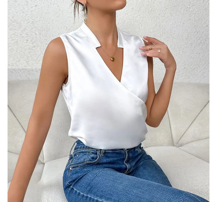 JOHANNA - Chique mouwloze effen top