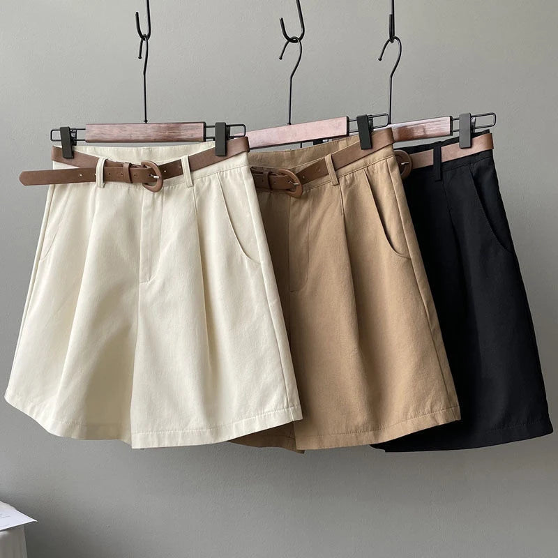 Puck - Katoenen short met hoge taille en wijde pijpen voor dames