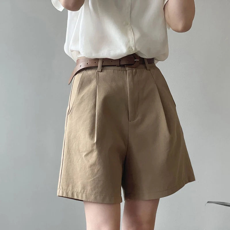 Puck - Katoenen short met hoge taille en wijde pijpen voor dames