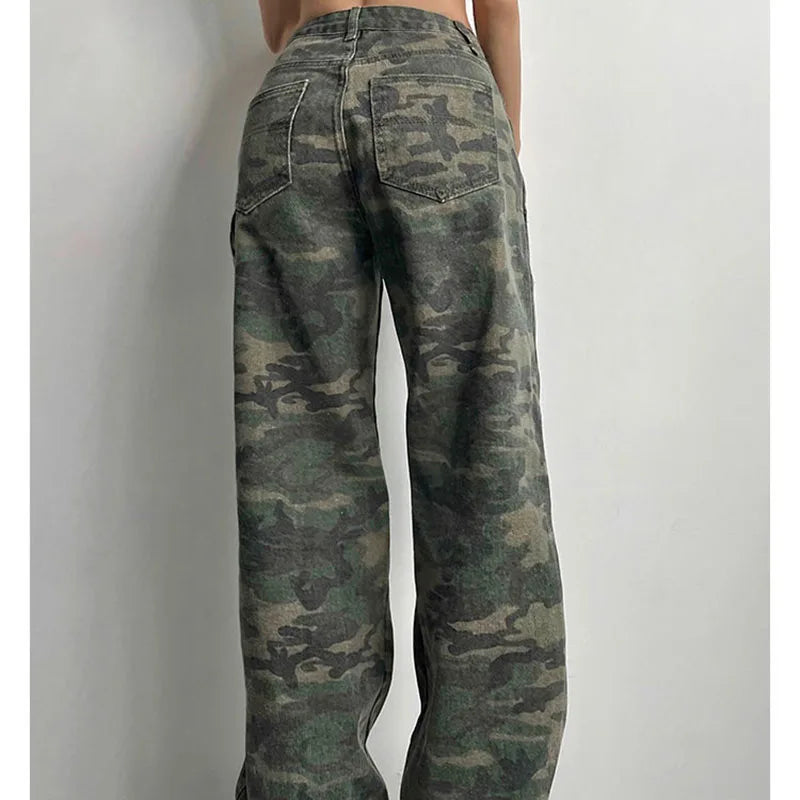 WILLEMINA - Dames Y2K Camouflage Broek met Lage Taille